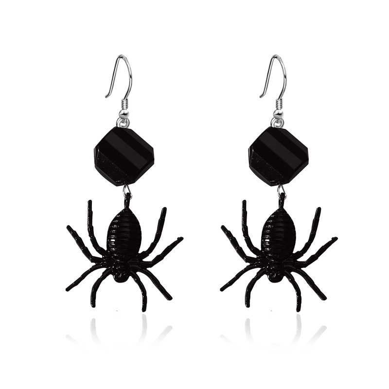 Cross-border best-selling exaggerated spider earrings, dark street spider creative design earrings and earrings, Halloween accessories for women Item Picture