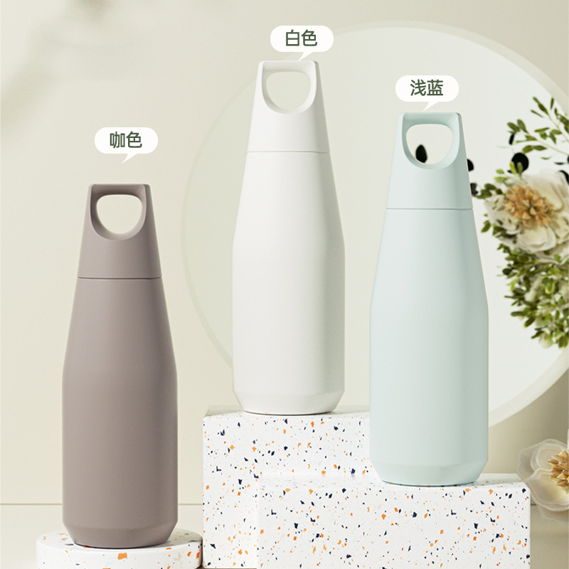 2024 New large-mouth conical stainless steel vacuum cola cup with handle, outdoor heat and cold preservation sports water cup Specification drawing
