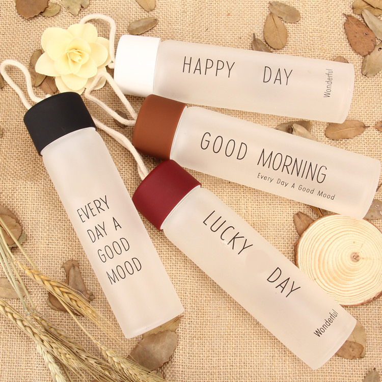 Frosted smiling face hemp rope cup, creative portable and casual glass cup, opening small gift advertising cup, printed LOGO wholesale full figure