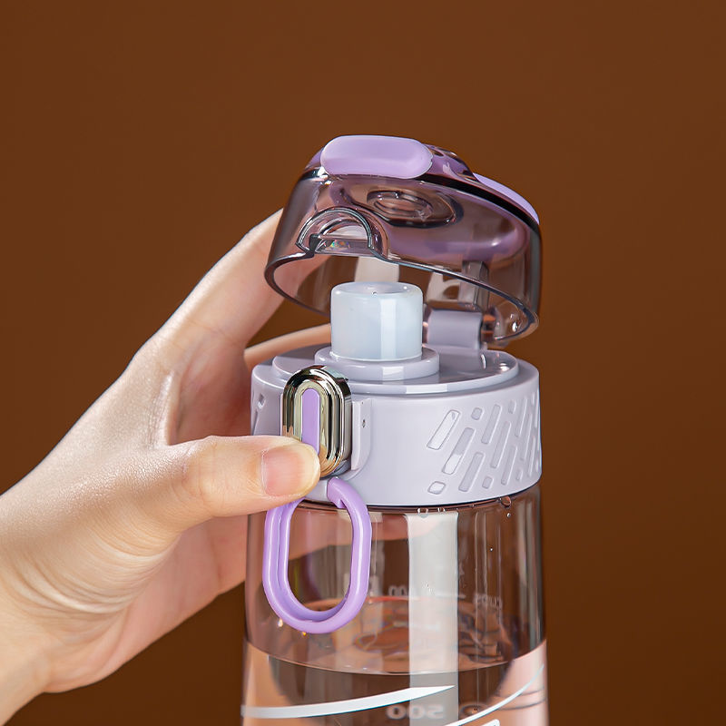 Portable water cup, specially designed for boys and girls to go to school, large-capacity plastic cup for children's summer sports, anti-drop and portable cup Item Picture