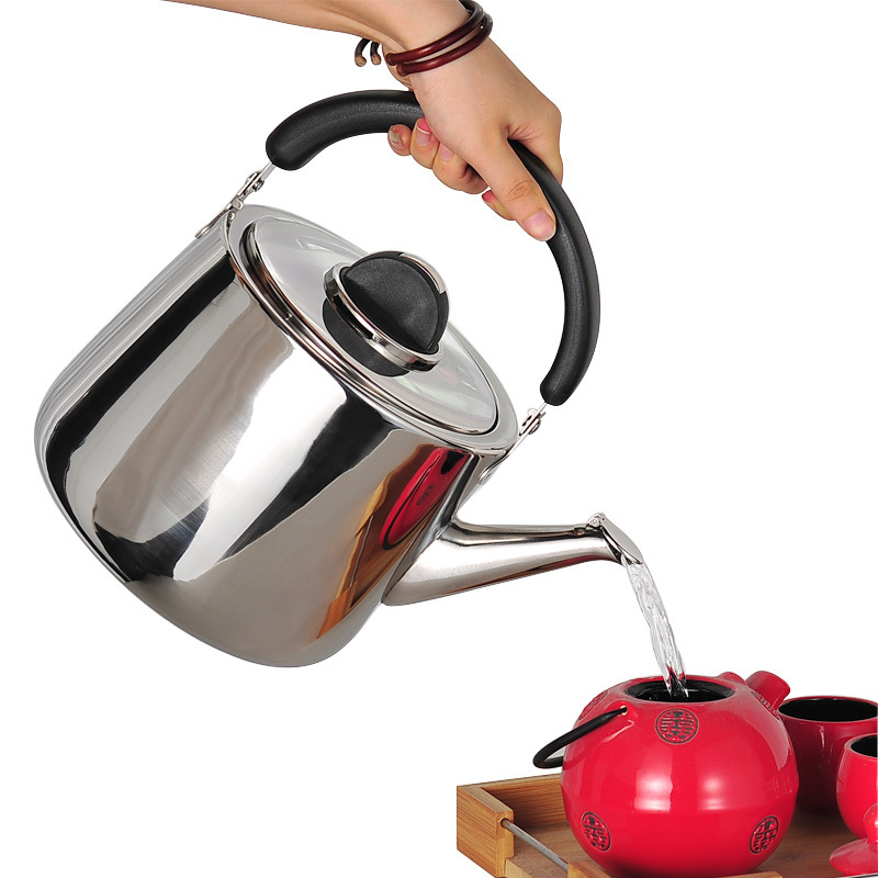 Wholesale European-style beveled mouth kettles, thickened stainless steel household kettles, induction cookers, gas stoves, universal whistling kettles Item Picture