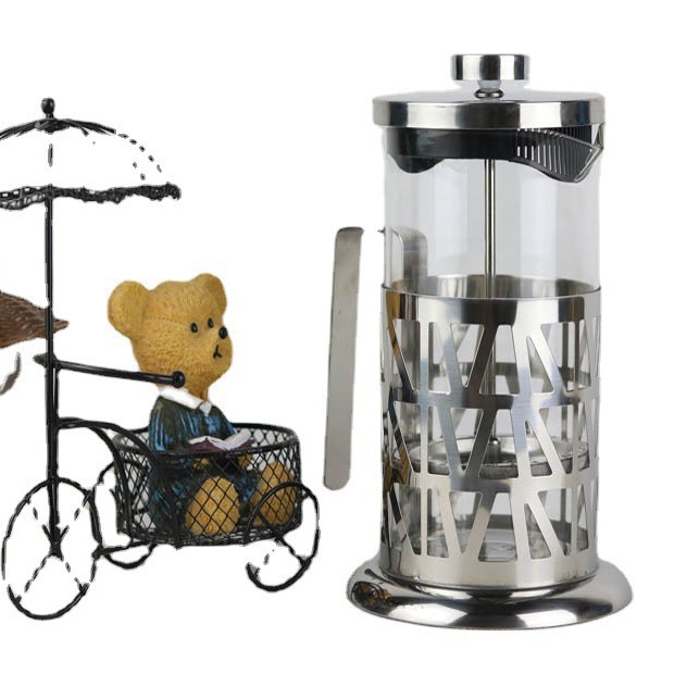 Stainless steel external drag French filter press, French press press, tea infuser, tea brewer, coffee filter, milk foam, high borosilicate Item Picture