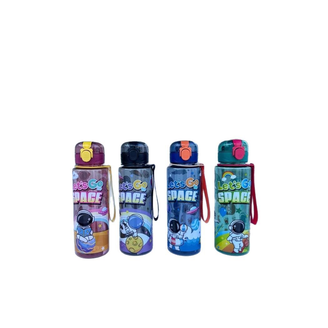 TEMU/SHEIN cross-border bestseller cartoon astronaut pattern direct drinking plastic cup portable rope student cup Item Picture