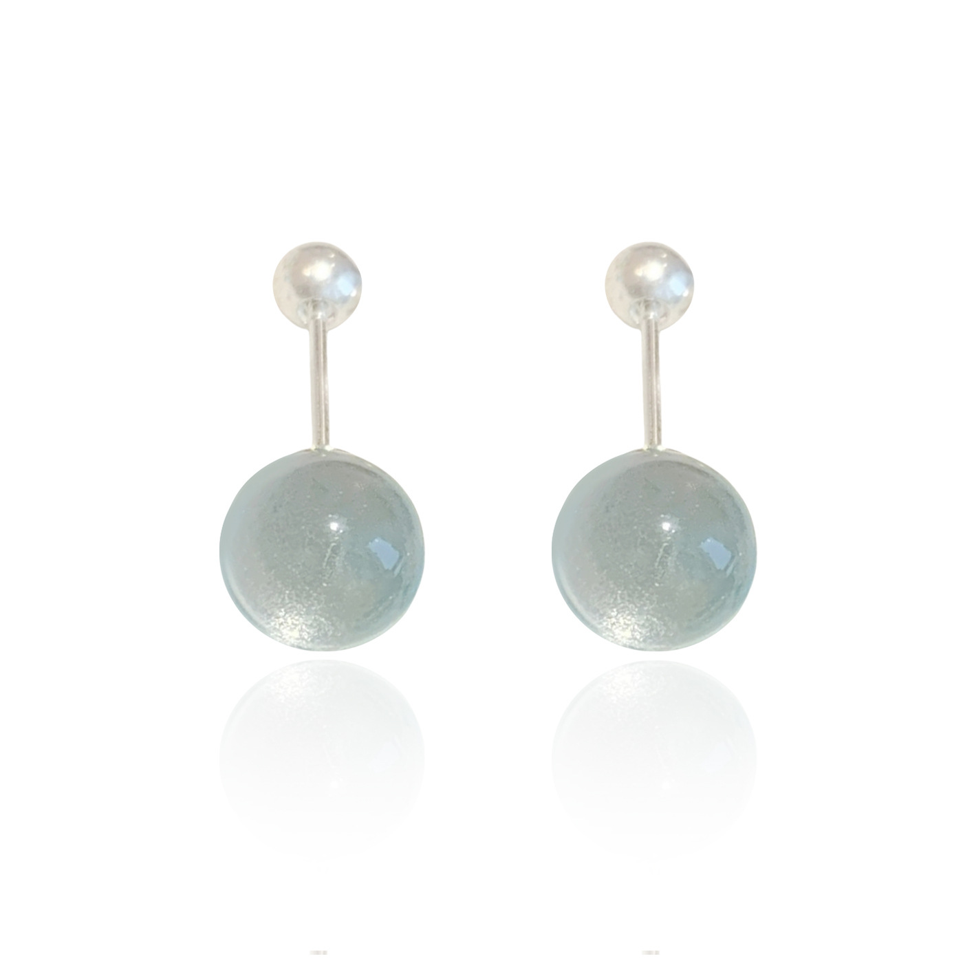 Phantom Color Bozi Soda Bubble Round Ball spiral Buckle Ear Stud, female resin, sweet and cool, spicy girl style ear bone stud Item Picture