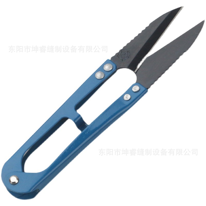 Genuine Fujian Daji small toothed yarn shears, household handcrafted U-shaped spring yarn shears, small scissors for cutting thread ends Item Picture