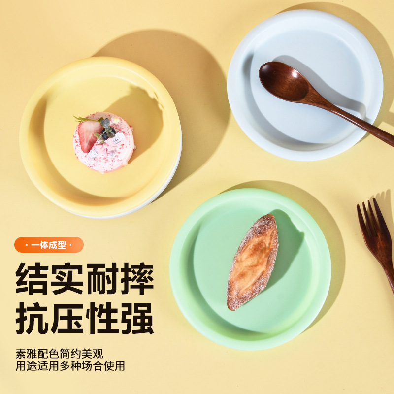 Wholesale of six-piece pp Japanese-style children's plastic dinner plates, creative snack round plates, dinner plates and colorful tableware Specification drawing
