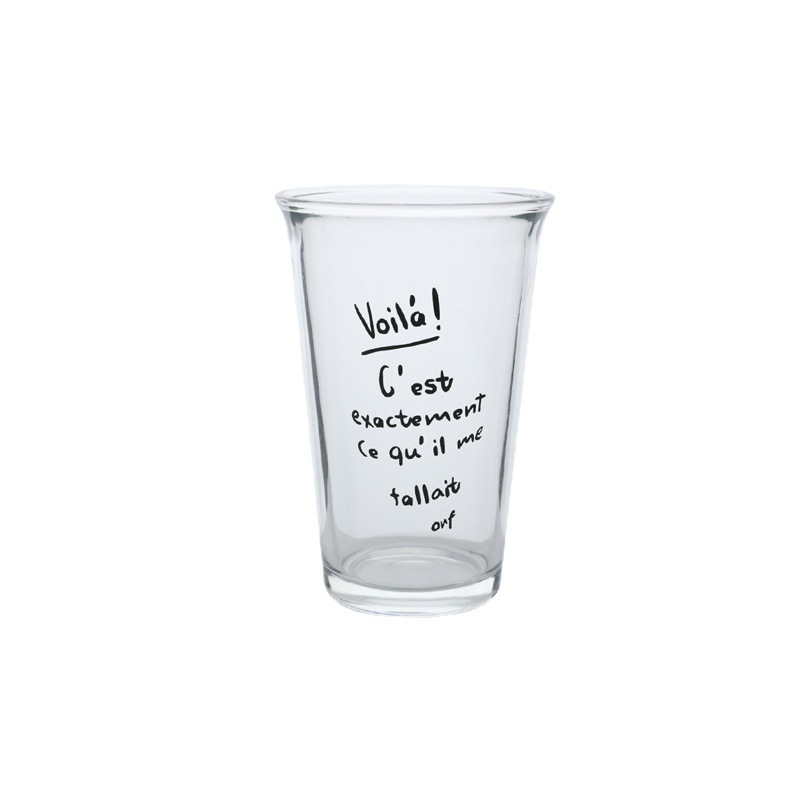 Korean InS-style milk breakfast cup, large-capacity letter glass cup, cartoon pattern coffee cup, juice milk cup Item Picture