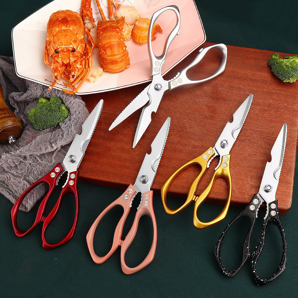 Hot-selling internet-famous stainless steel SK5 chicken bone scissors, household bone scissors, barbecue food scissors, aluminum alloy kitchen scissors Application Scenario