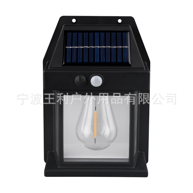 Cross-border new outdoor solar lamps, tungsten filament wall lamps, courtyard sensor lamps, garden villa night lights, lighting, waterproof Item Picture