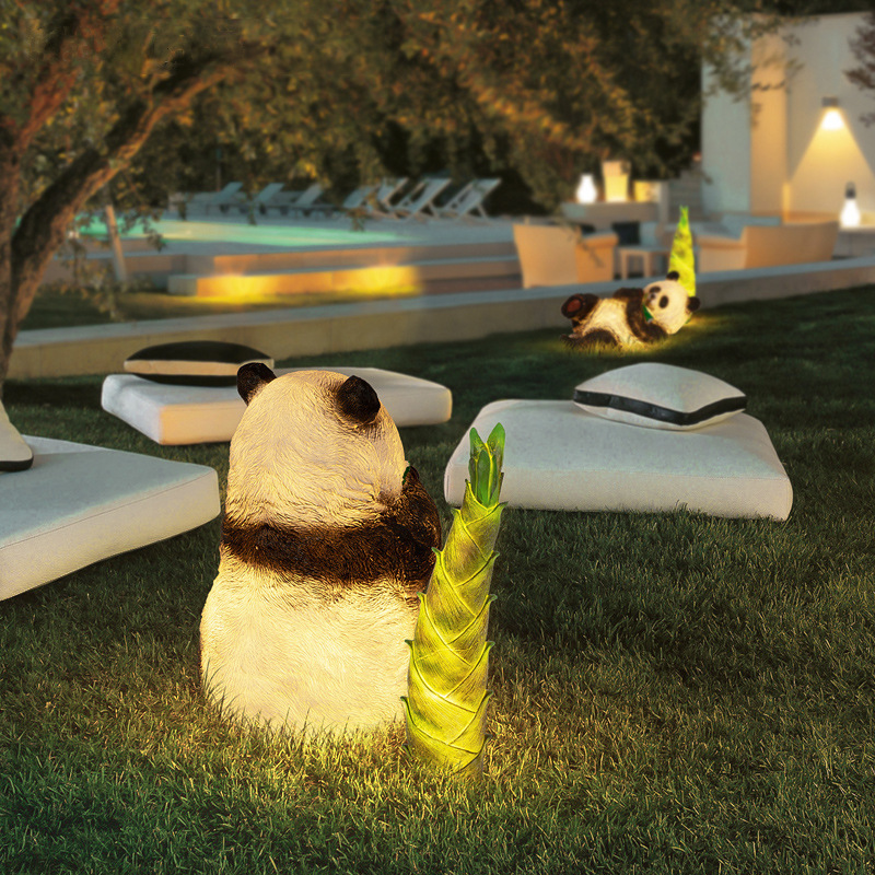 Outdoor garden bamboo shoot courtyard lawn lights, garden decoration landscape lights, illuminated panda animal lights, shaped lights Specification drawing