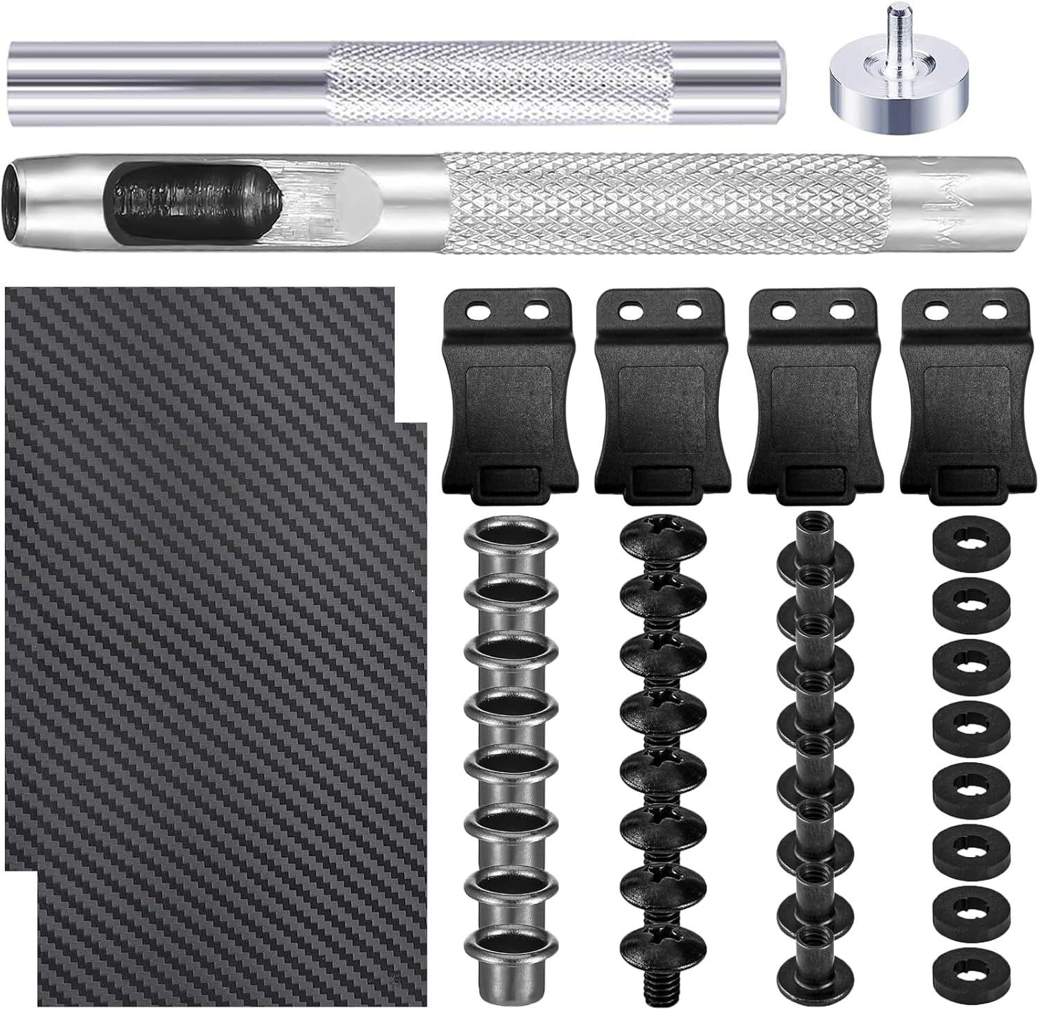 DIY carbon fiber thermoplastic board with clip holes, manual fixator, K sheath accessory, inner diameter 6mm leather case kit undefined