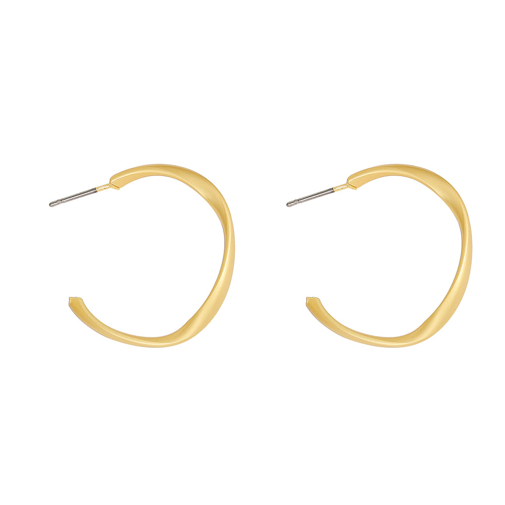 Wholesale of new creative, simple geometric twisted earrings and retro matte ear loops that are popular cross-border in Europe and America Item Picture