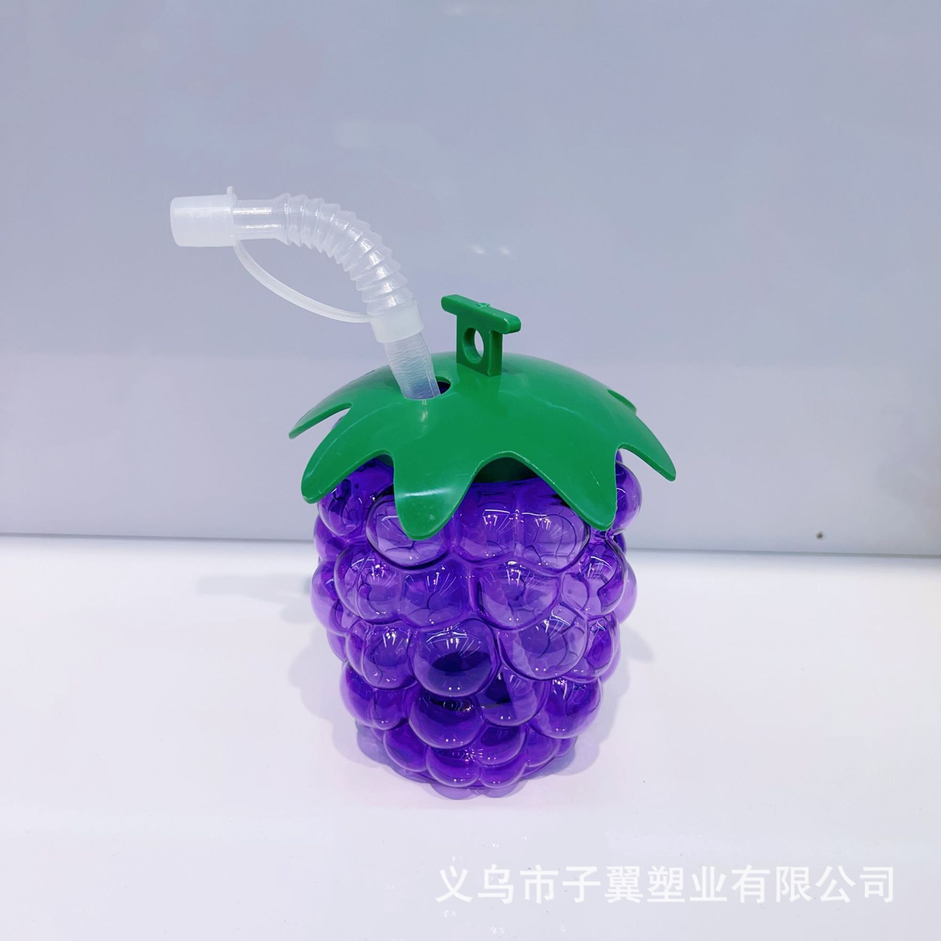 Creative new product factory direct sales: Transparent purple grape straw cups, disposable plastic juice drink cups, batch details Picture