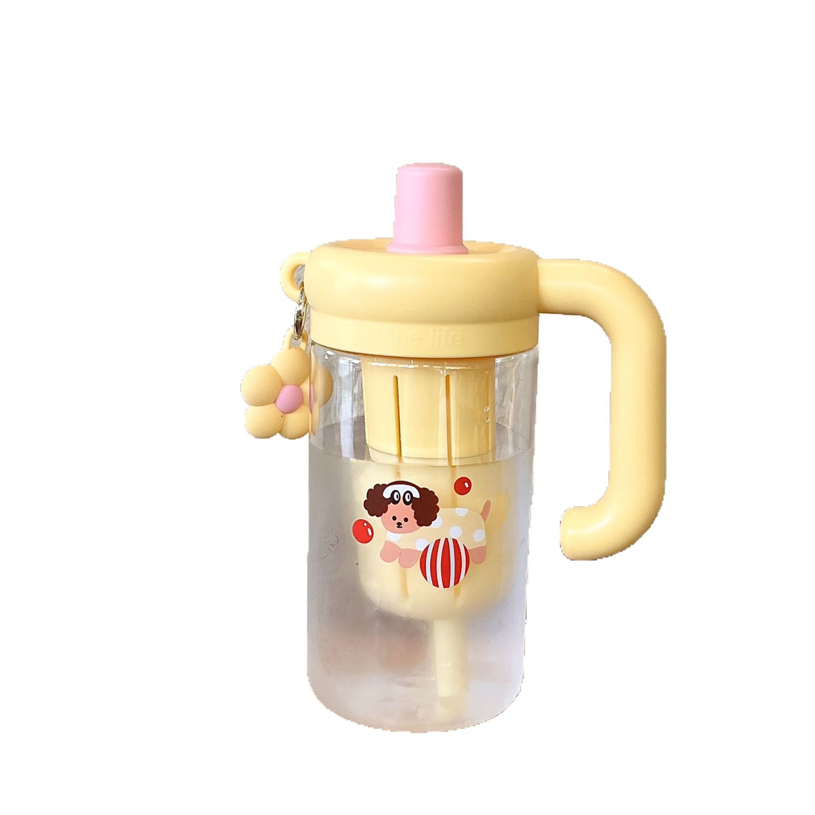 ins2025 New portable cup with handle, a cute water cup with high appearance level for girls, a plastic cup with tea and water separation in summer Item Picture
