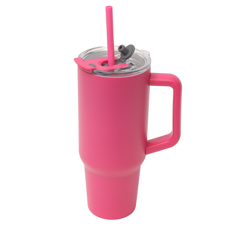 New cross-border factory direct supply stainless steel handle car cup, double-drinking large capacity, high appearance level, convenient insulated cup Item Picture