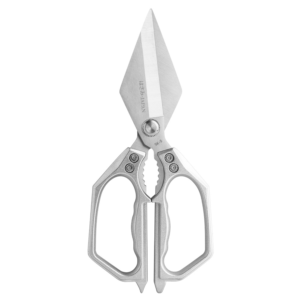 Lin Taizuo stainless steel powerful large-head scissors, kitchen household aluminum alloy anti-rust multi-functional bone-cutting and fish-killing scissors Item Picture