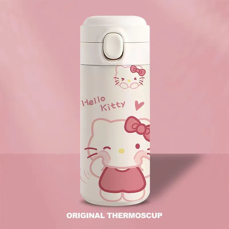 High appearance level portable bouncy pea cup, creative cartoon 304 stainless steel insulated cup for boys and girls, customizable Specification drawing