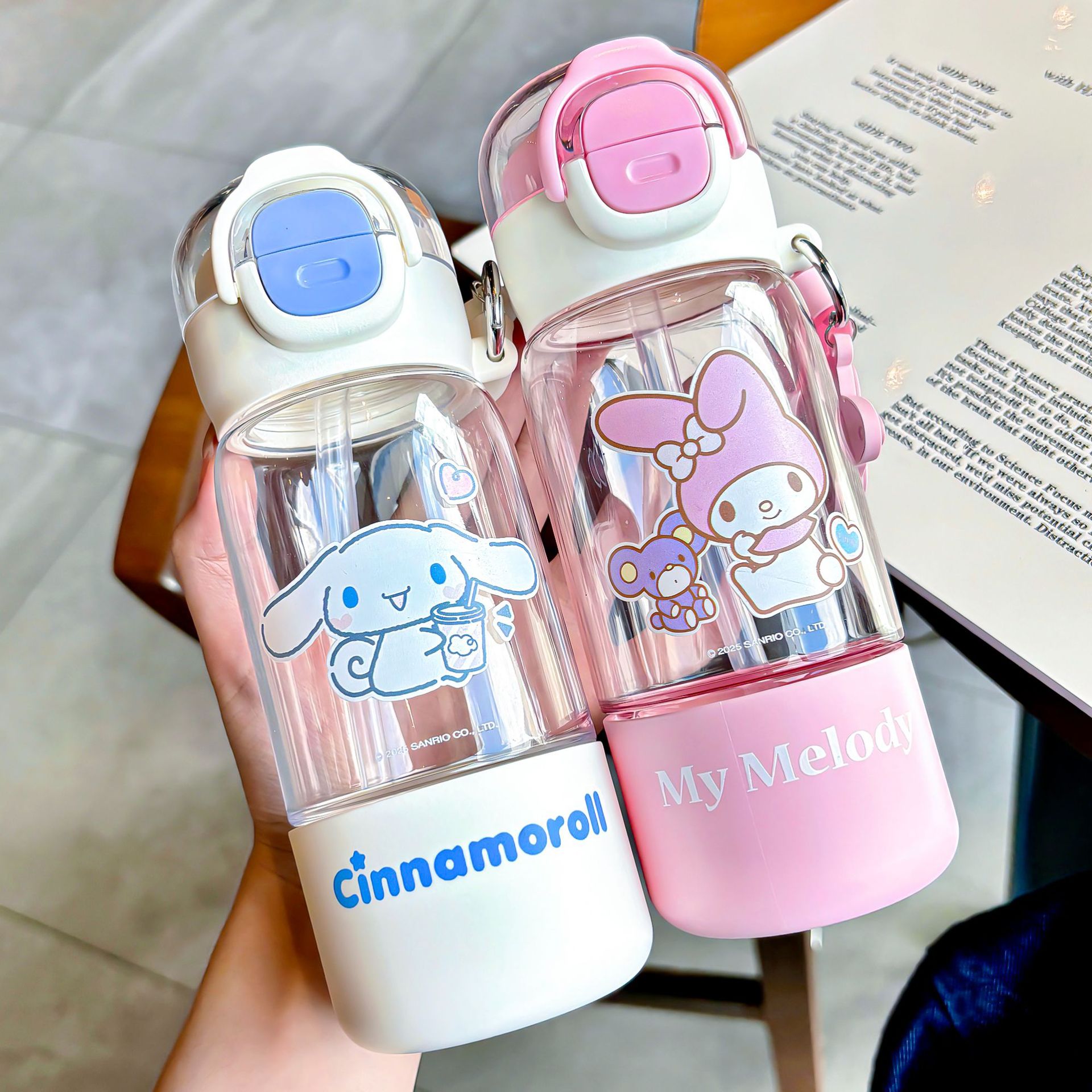 The new Sanrio water cup has a high appearance level and is cute for girls. The tritan straw cup has a large capacity and is a cartoon portable cup for children Specification drawing
