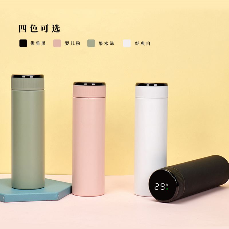 304 stainless steel vacuum insulated cup, intelligent temperature measurement, business office straight cup, car water cup, gift cup wholesale Specification drawing