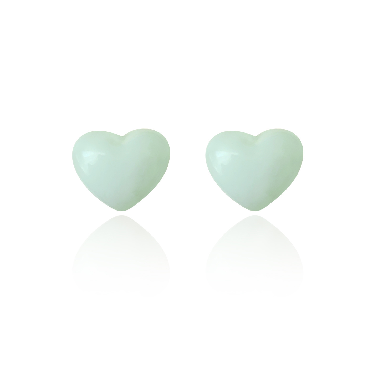 Spring new style of fresh and light Morandi color oil-drop heart-shaped stud earrings for women with silver needles, simple and sweet, small earrings for girls Item Picture