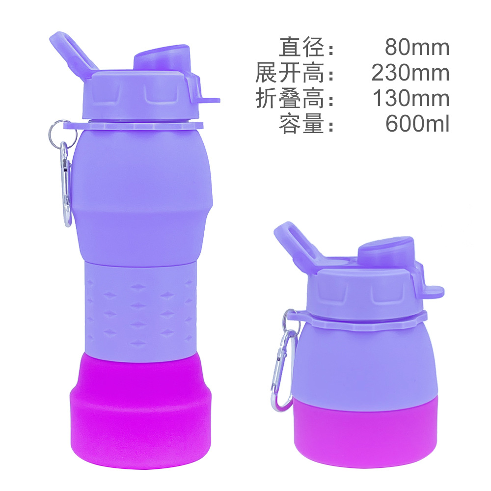 Cross-border best-selling silicone creative color-blocking water bottles, folding and stretchable sports water bottles, outdoor cycling folding water cups Application Scenario