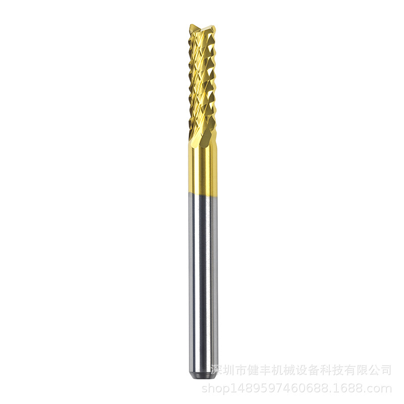 End mills, corn milling cutters, titanium-coated left and right rotating PCB, carbon fiber, cemented carbide, tungsten steel, high hardness, cobalt-containing Item Picture