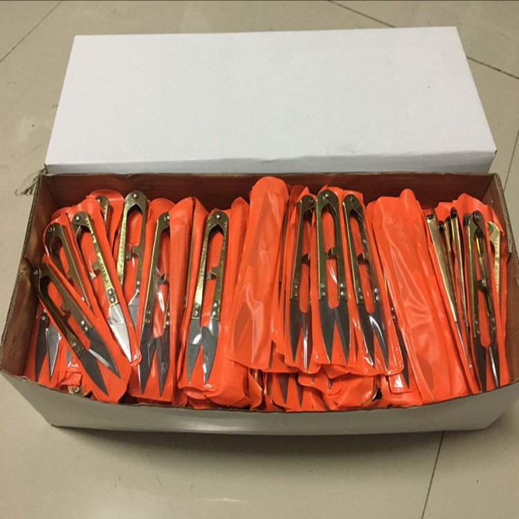 Wholesale yarn cutters, cross-stitch small scissors, U-shaped fishing line cutters, sharp anti-rust scissors, single-handle hardware tools for cutting thread ends Specification drawing