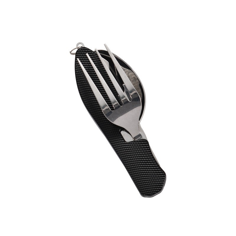 Factory direct sales of multi-functional camping detachable and foldable knife, fork and spoon sets, three-piece tableware, outdoor portable gift knives undefined