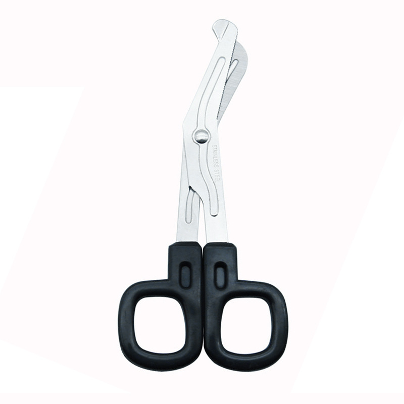 Stainless steel bandage scissors, medical gauze scissors, dressing scissors, serrated elbow scissors, outdoor life-saving canvas scissors undefined