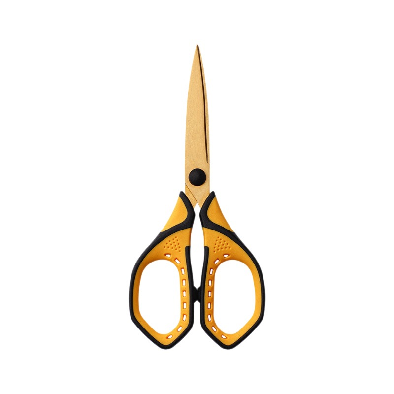 ins influencer TPR two-color scissors, DIY handcrafted stationery, hair scissors, black anti-rust and anti-stick paper-cutting fabric scissors Item Picture