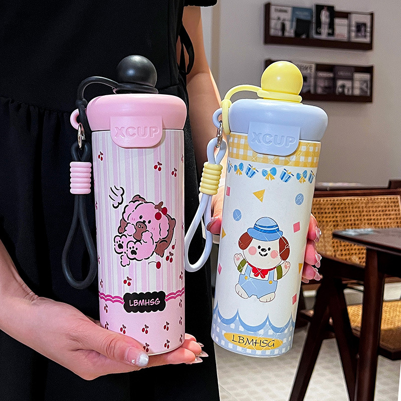 High appearance level float ball insulated cup, large capacity 316 stainless steel coffee cup, cute and portable outdoor hand-held cup for girls Specification drawing