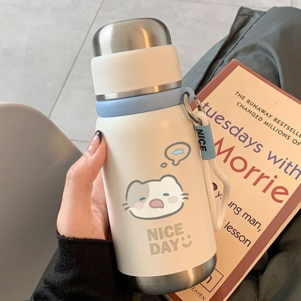 316 stainless steel girls' high appearance level insulated cup ins portable student simple style new covered cup for home use full figure