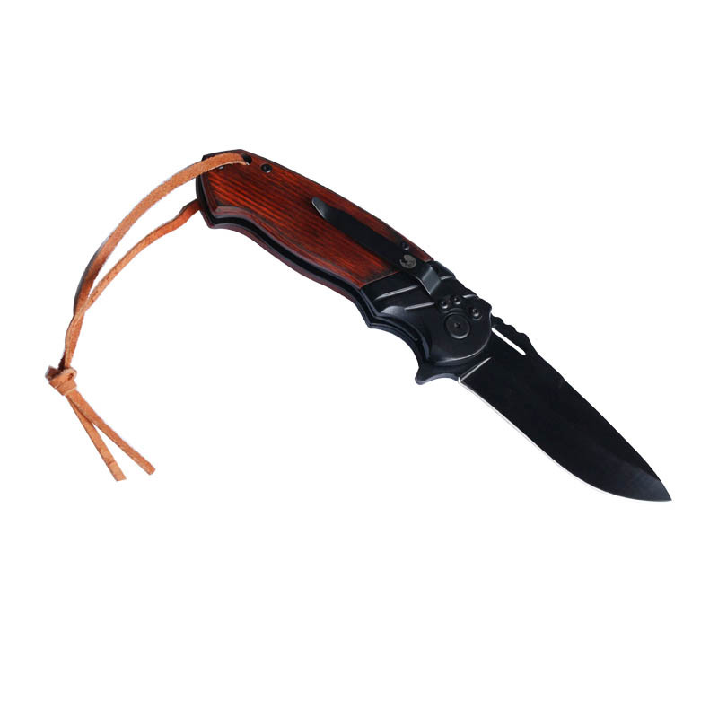 Multi-functional outdoor tools: survival folding knife, convenient folding knife for the wild, leather lanyard, convenient hanging knife Item Picture