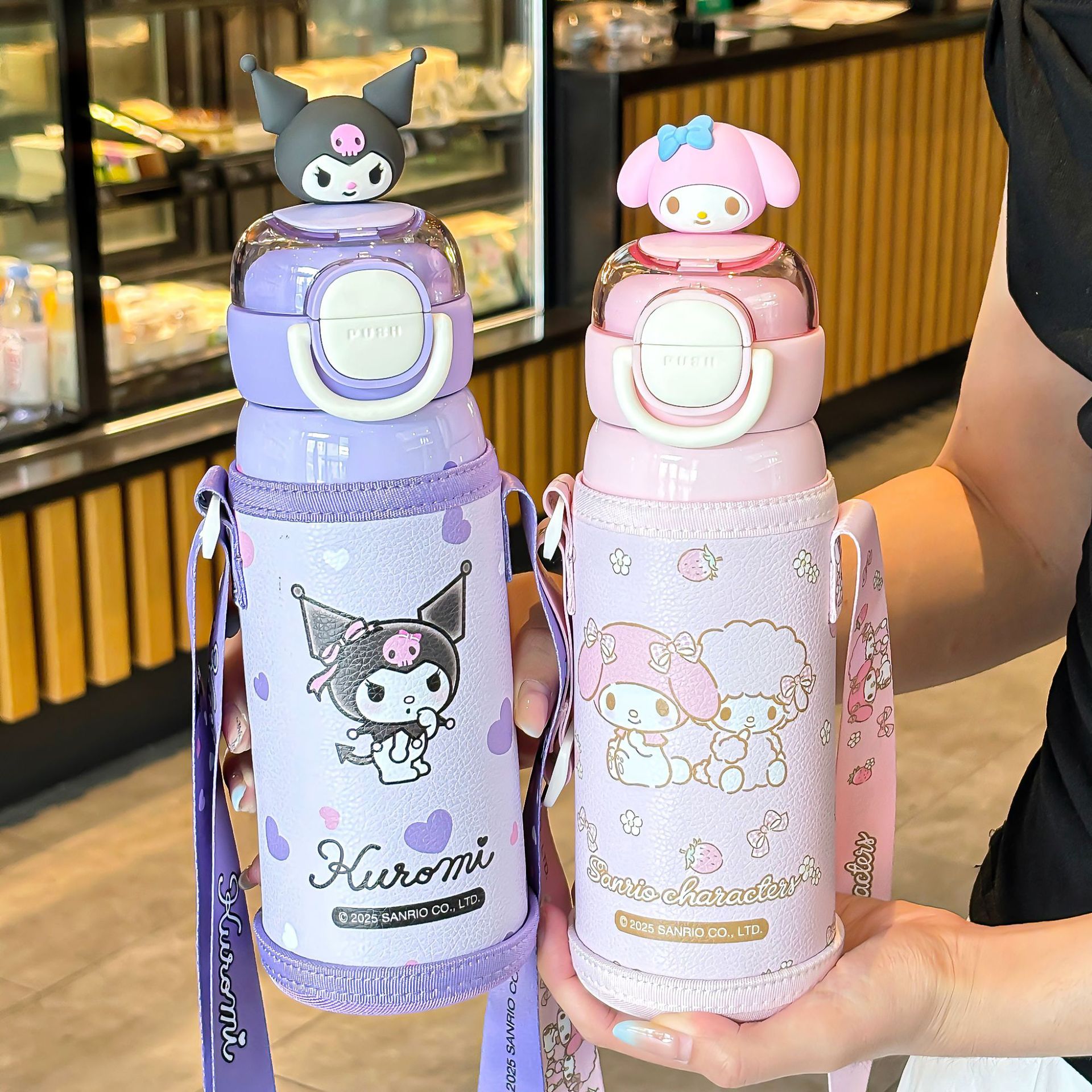 Sanrio Family Series Star Wish dual-Drinking student insulated Cup, adjustable cup rope, independent cup sleeve, water cup details Picture
