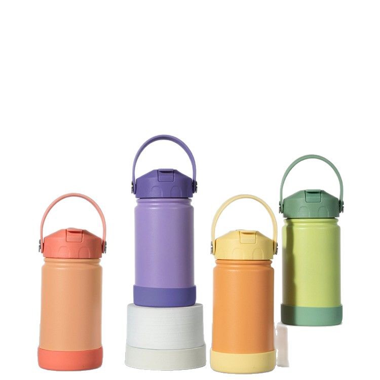 Amazon's best-selling new 12oz stainless steel children's insulated cup with straw, children's cup with handle, water cup Item Picture