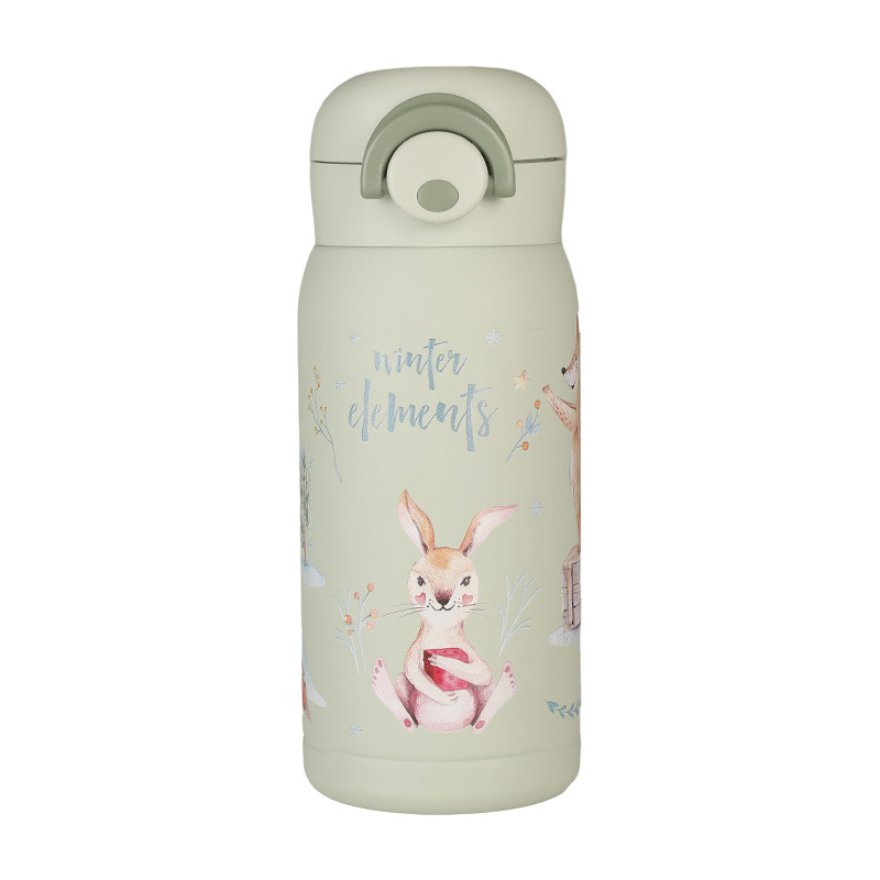 Simple stainless steel insulated cup, snap-on bouncy cup, outdoor mini pocket cup, portable children's drinking cup, gift cup Item Picture