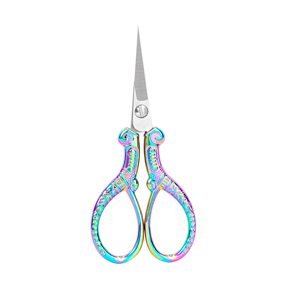 Retro exquisite pointed small scissors, stainless steel household scissors, window decorations, woolen thread embroidery scissors, hand scissors, student office scissors Item Picture
