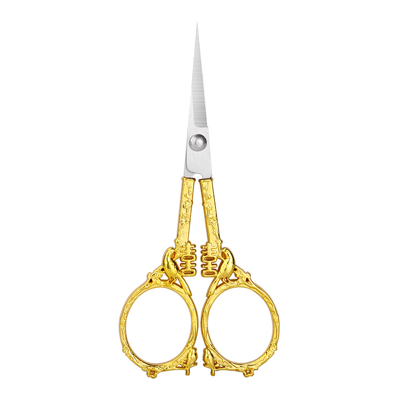Mini small office stainless steel household thread scissors, pointed embroidery tea scissors, cross-stitch handmade small scissors Item Picture