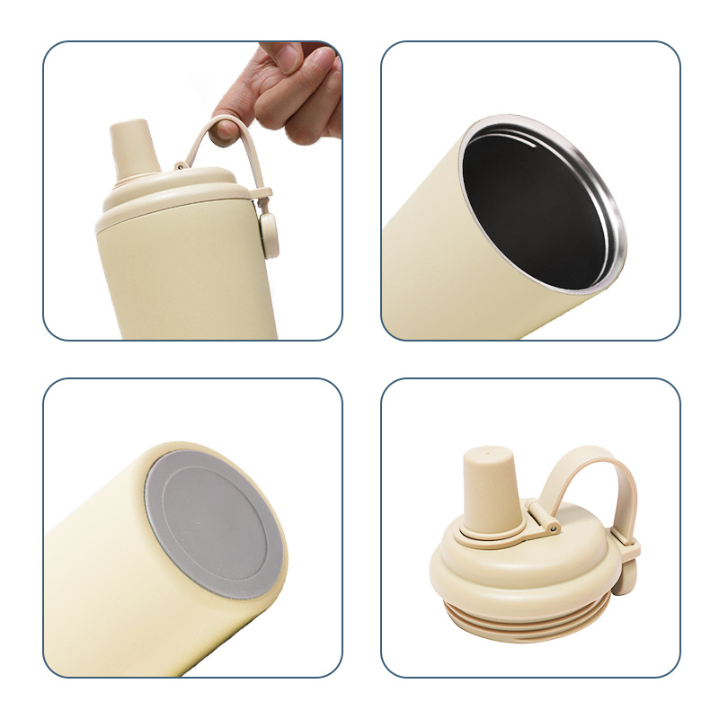Cross-border Amazon bestseller 304 stainless steel cup, car sports straw cup, portable magnetic hand-held insulated cup Specification drawing