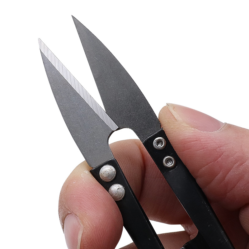 Factory wholesale U-shaped fishing line scissors, home cross-stitch scissors, stainless steel thread and veil scissors Specification drawing