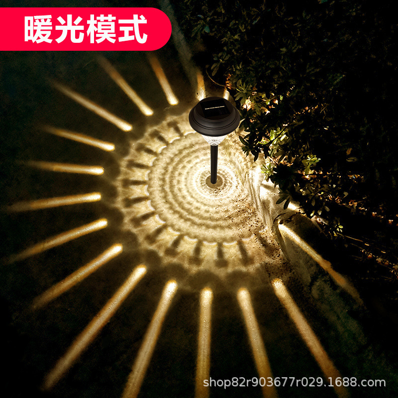 Solar-powered light and shadow lawn lights, outdoor waterproof courtyard garden, villa balcony decoration, atmosphere arrangement, and ground insertion lights Application Scenario