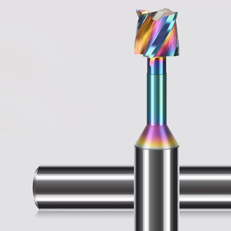 Original production of seven-color coated T-shaped milling cutters for aluminum tungsten steel alloy slots, CNC cutting tools and milling cutters Specification drawing