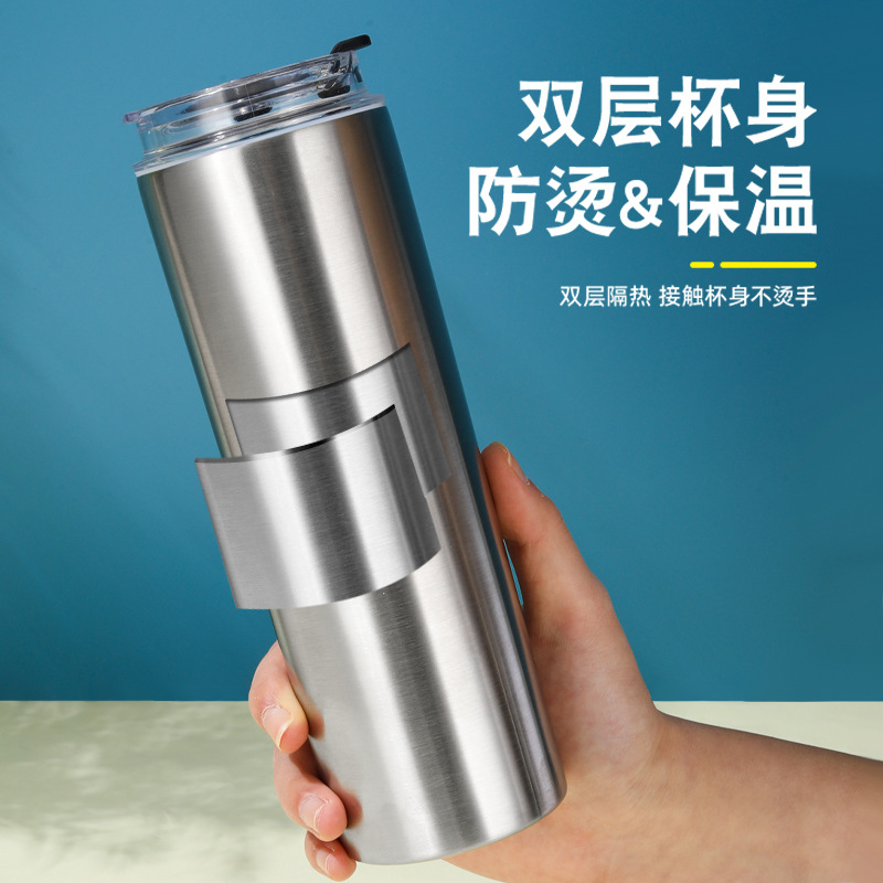 Cross-border 20oz thermal sublimation straight cup, large-capacity car cup with handle, 304 stainless steel vacuum insulated cup Application Scenario