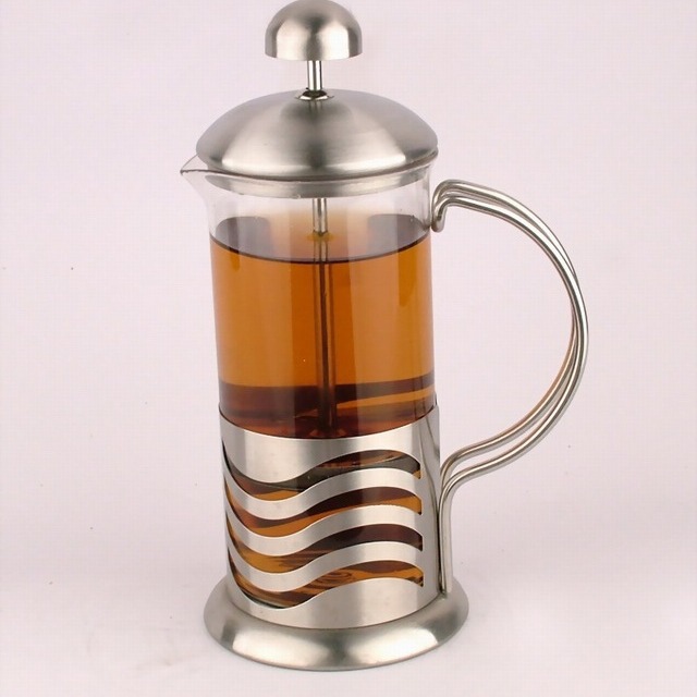 Stainless steel external drag French filter press, French press press, tea infuser, tea brewer, coffee filter, milk foam, high borosilicate full figure