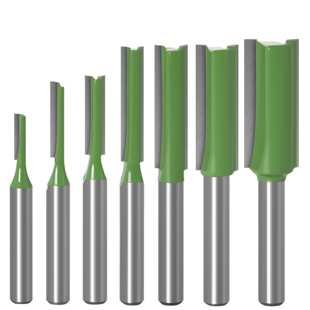 1/4 handle 6-handle two-in-one grooving knife, single-edge double-edge straight knife, grooving knife, trimming machine tool head, woodworking milling cutter details Picture