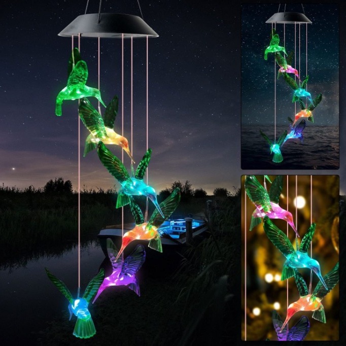 Solar wind chime lights, outdoor rainproof garden lights, garden decorative landscape lights, home Christmas atmosphere lawn lights Specification drawing