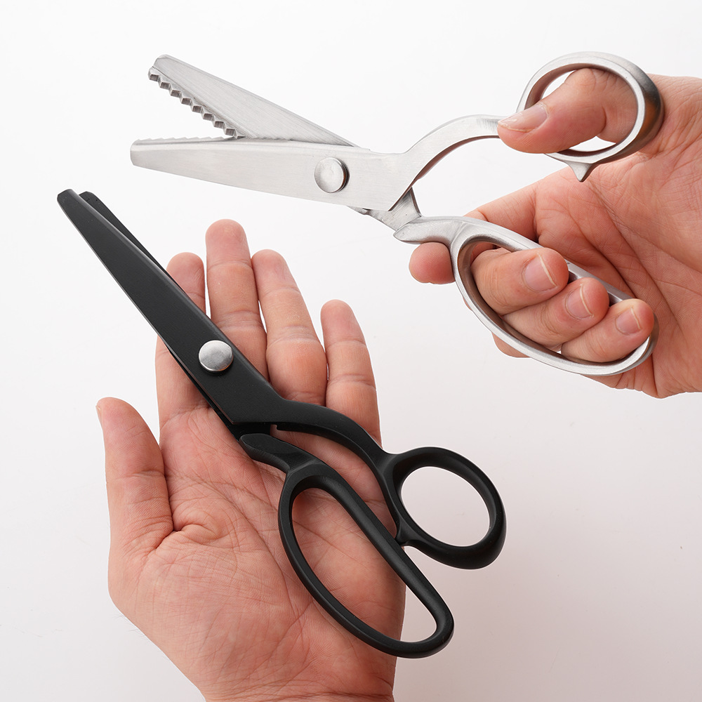 Lin Tai's all-steel flower-edge scissors, sawtooth scissors, stainless steel thread cloth scissors, DIY handmade fabric cutting and lace trimming scissors Specification drawing