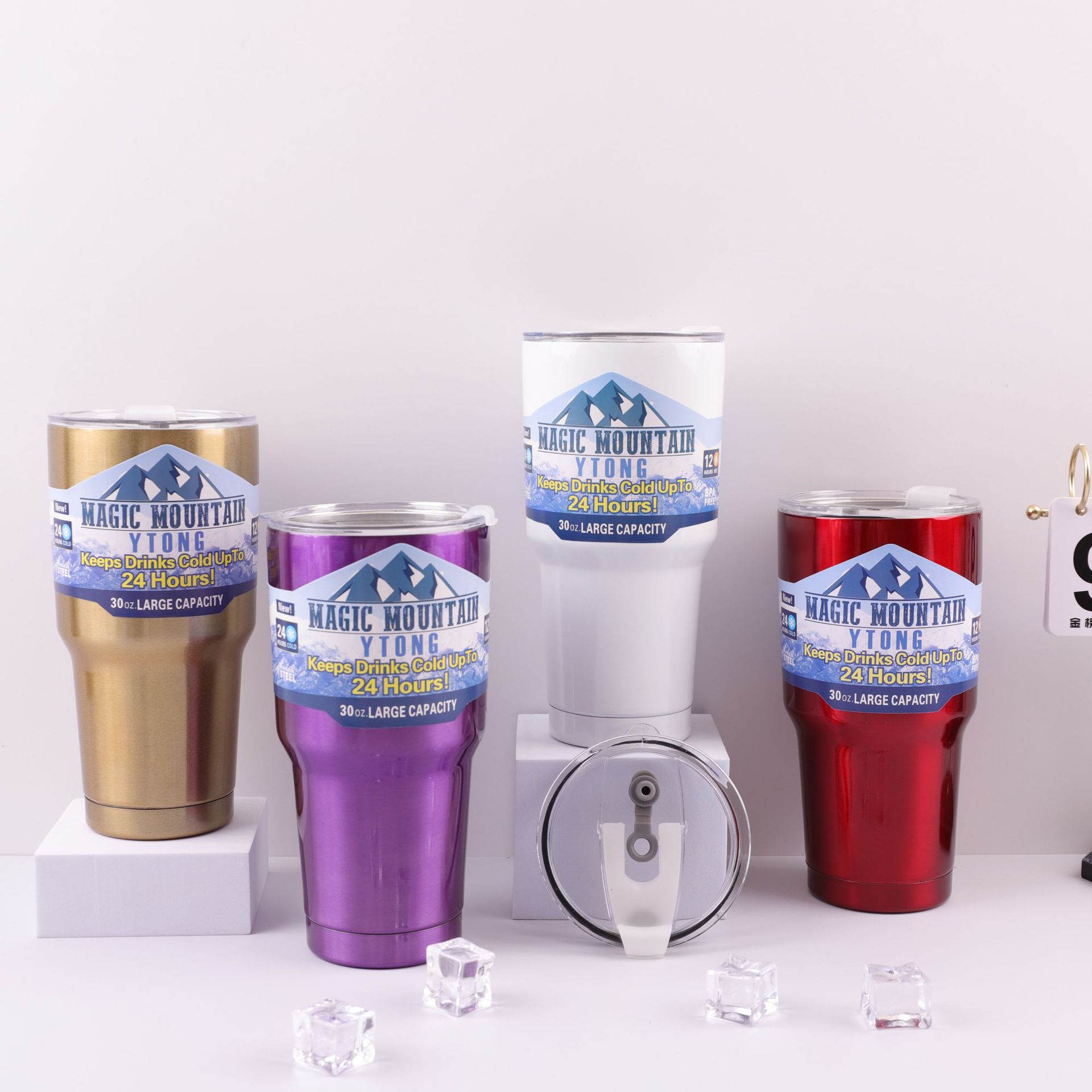 Cross-border foreign trade Bingba Cup, stainless steel insulated cup, 30OZ car cup, large-capacity car beer mug, gift cup full figure