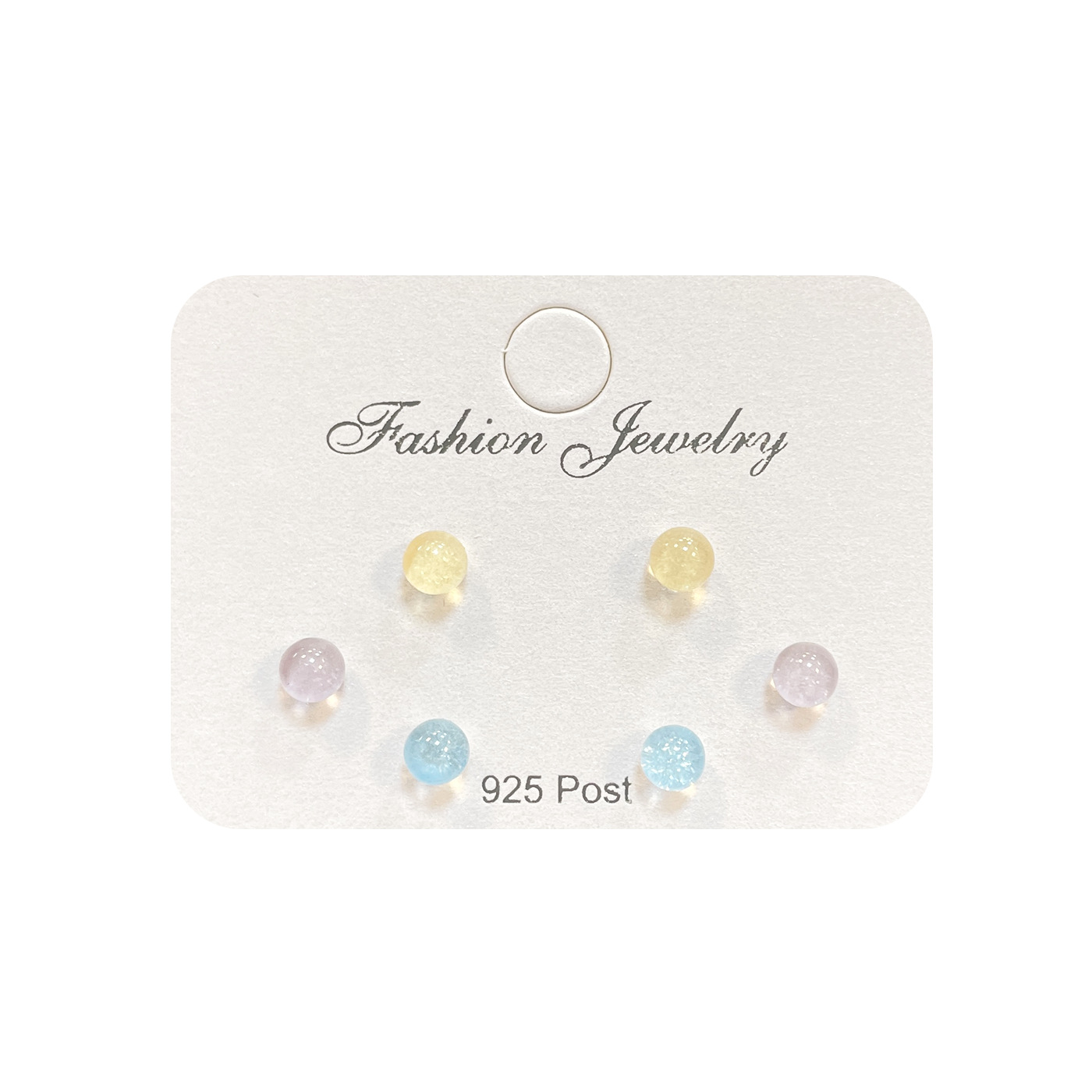 Fresh and colorful Aurora round ear studs for girls 925 silver needle Small and mini student simple ear-piercing earrings Item Picture