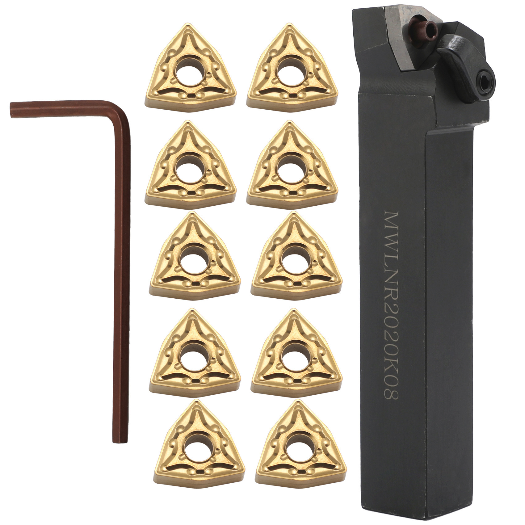 One cross-border stock clamping drill pipe MWLNR2020K08+10 pieces of WNMG080404 CNC tools undefined